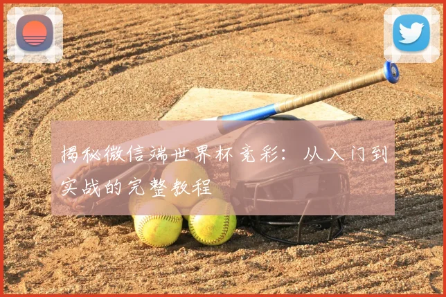 揭秘微信端世界杯竞彩:从入门到实战的完整教程